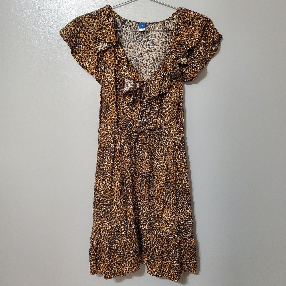 Old Navy Brown Leopard Dress Women's Size Medium